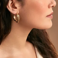 Histoire d'Or Demi-créoles Josephine Acier Doré