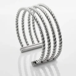 Histoire d'Or Jonc Ouvert Acier Blanc Galaad