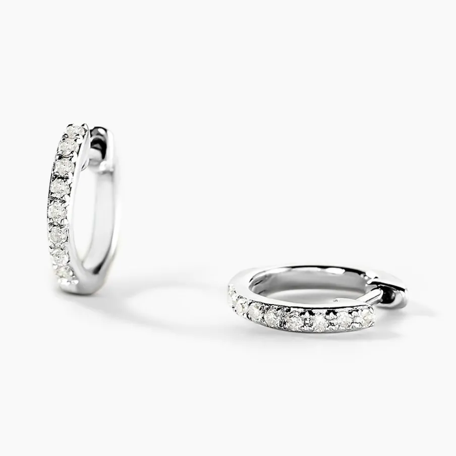 Histoire d'Or Mini Créoles Or Blanc Aryanna Diamants