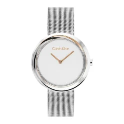 CALVIN KLEIN Montre Twisted Bezel Blanc
