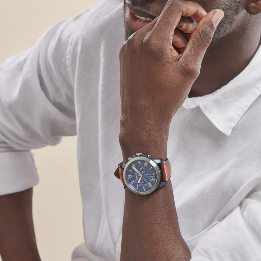 FOSSIL Montre Grant Bleu