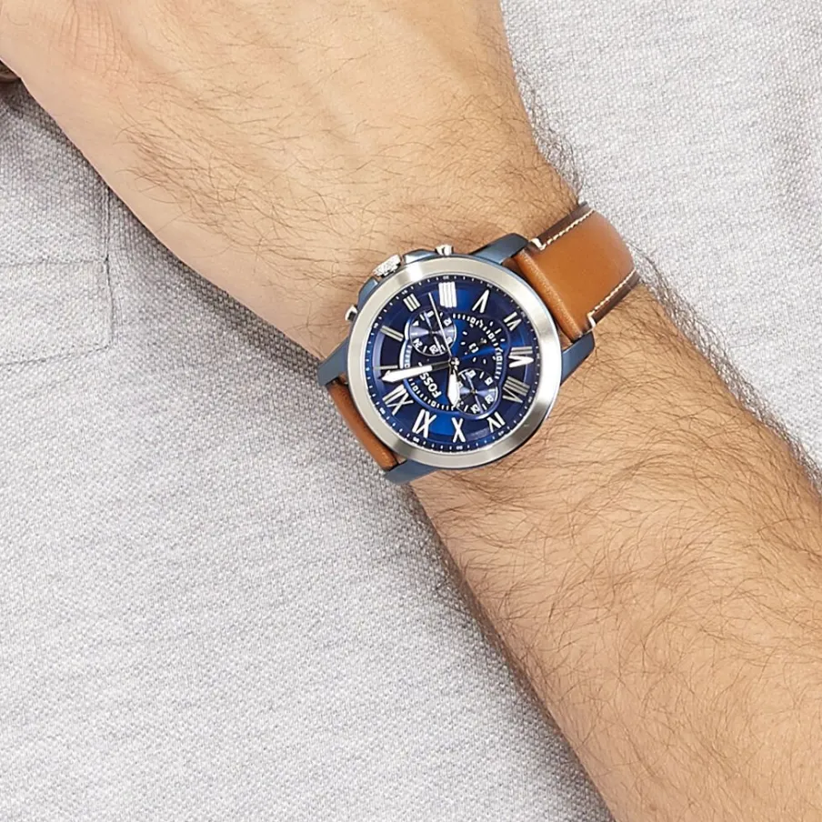 FOSSIL Montre Grant Bleu