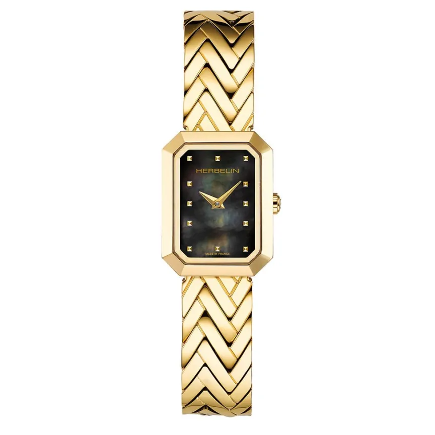 Montre Octogone Nacre Noire-HERBELIN Hot