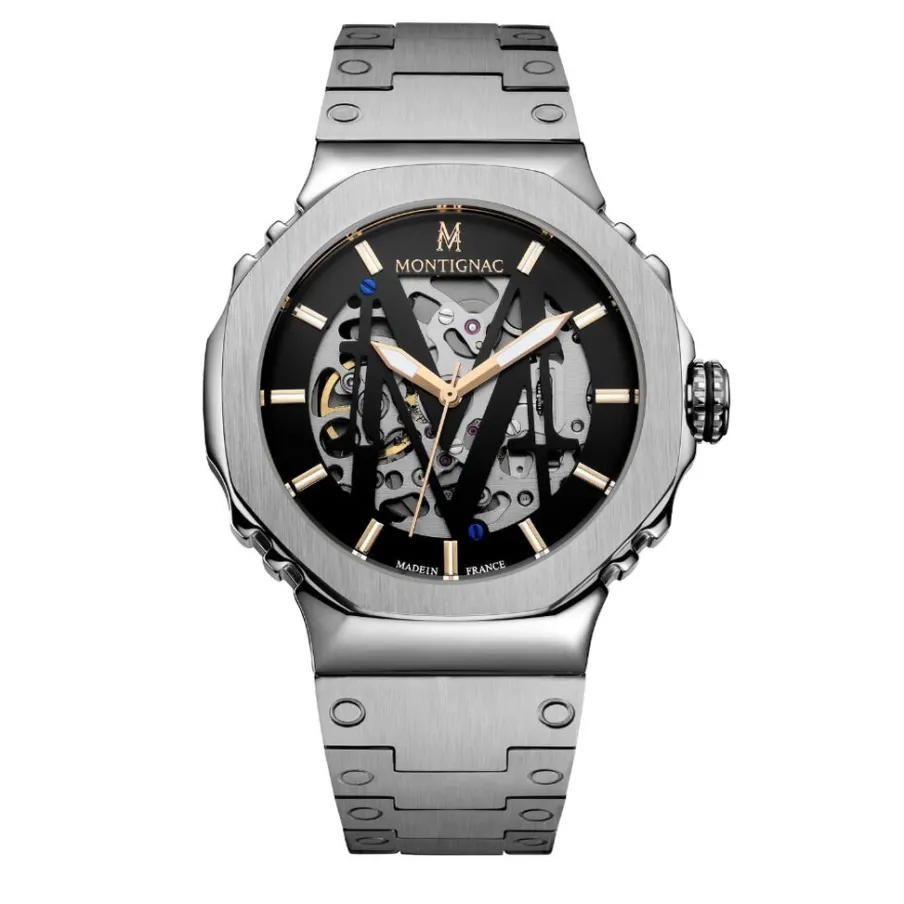 MONTIGNAC Montre Octagon Automatique Noir