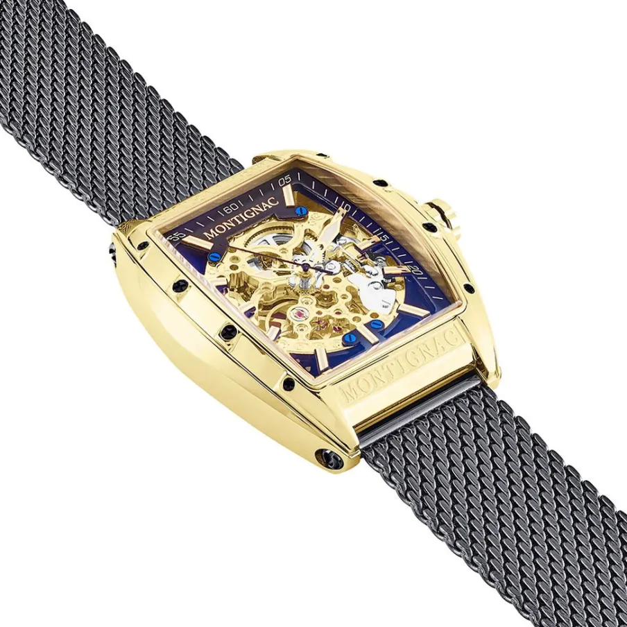 MONTIGNAC Montre Tonneau Automatique Noir