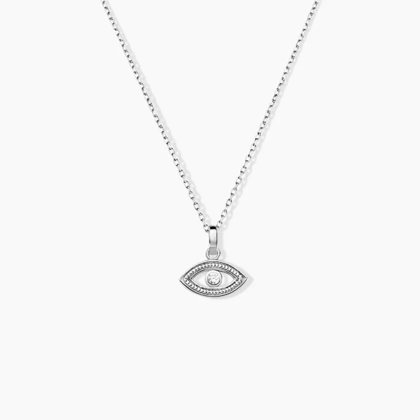 Pendentif Amelot Argent Blanc Oxyde De Zirconium-Histoire d'Or