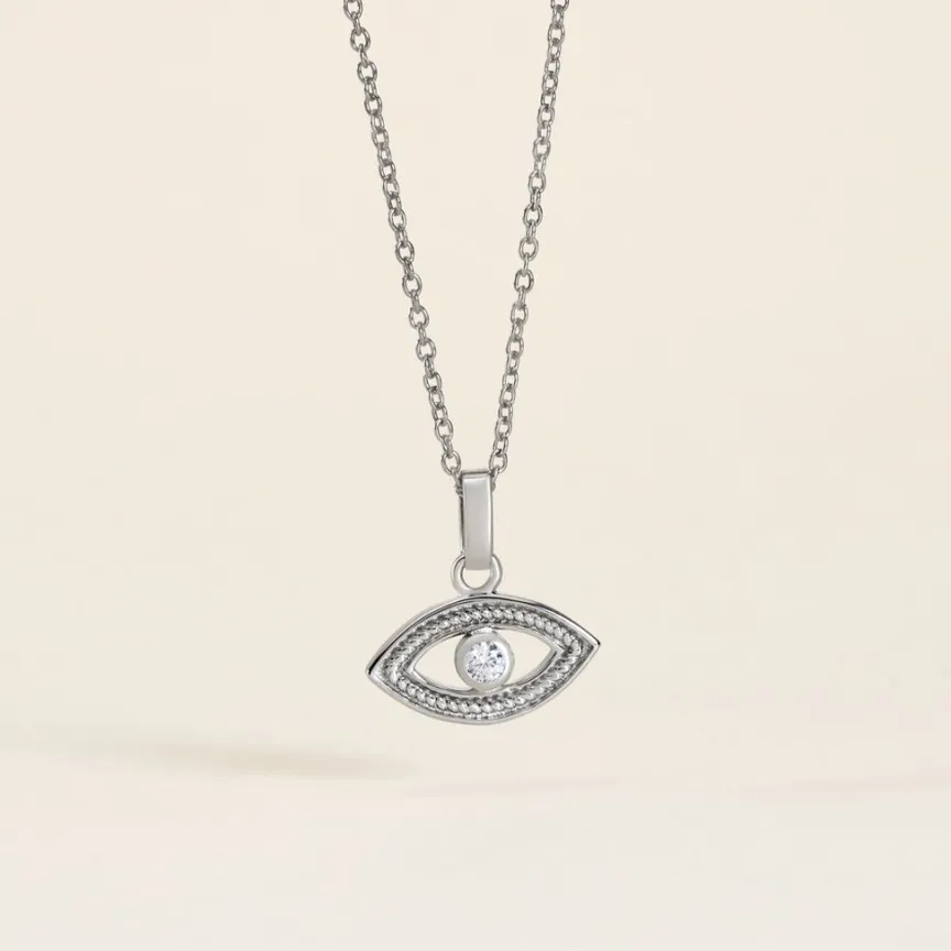 Pendentif Amelot Argent Blanc Oxyde De Zirconium-Histoire d'Or