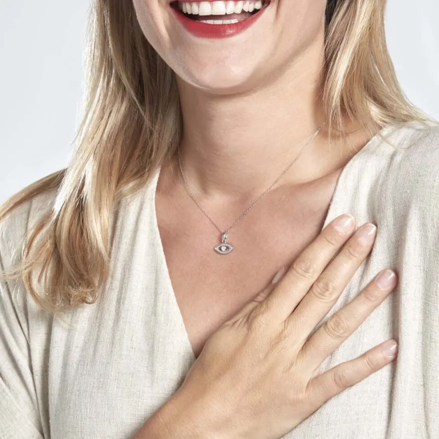 Pendentif Amelot Argent Blanc Oxyde De Zirconium-Histoire d'Or