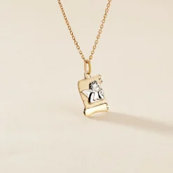Histoire d'Or Pendentif Ange Parchemin Or Bicolore