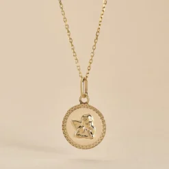 Pendentif Ange Rond Cisele-Histoire d'Or Sale