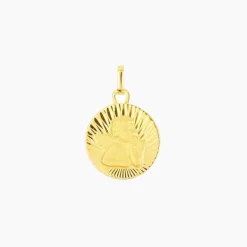 Pendentif Ange Rond Effet Diamante Or Jaune-Histoire d'Or Outlet