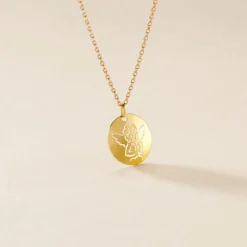 Histoire d'Or Pendentif Ange Rond Or Jaune