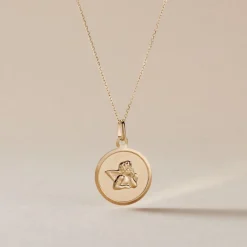 Histoire d'Or Pendentif Ange Rond Or Jaune