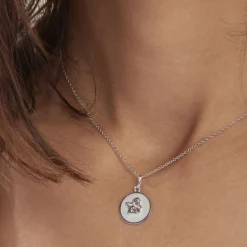 Histoire d'Or Pendentif Ange Rond Satine Or Blanc