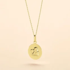 Pendentif Ange Rond Satine Or Jaune-Histoire d'Or Hot