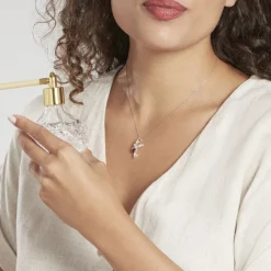 Histoire d'Or Pendentif Argent Blanc Abellia Ambre