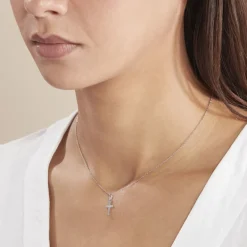 Pendentif Bathilde Croix Striee-Histoire d'Or New