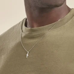 Pendentif Bathilde Croix Striee-Histoire d'Or New