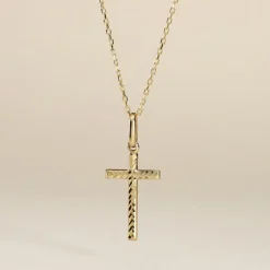 Histoire d'Or Pendentif Benny Croix Ciselee Or Jaune