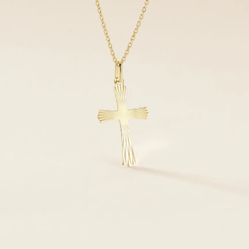 Pendentif Benny Croix Ciselee Or Jaune-Histoire d'Or Online