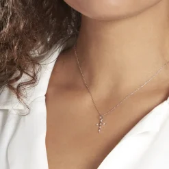 Histoire d'Or Pendentif Canice Croix Or Blanc Oxyde De Zirconium