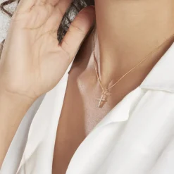 Histoire d'Or Pendentif Canice Croix Or Jaune Oxyde De Zirconium