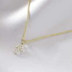 Histoire d'Or Pendentif Canice Croix Or Jaune Oxyde De Zirconium