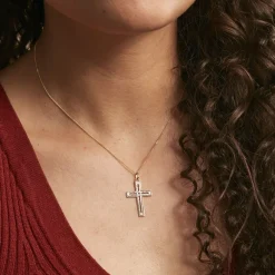 Histoire d'Or Pendentif Casey Croix Or Bicolore