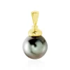 Pendentif Cerclee Or Jaune Perle De Culture De Tahiti-Histoire d'Or New