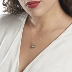 Pendentif Cerclee Or Jaune Perle De Culture De Tahiti-Histoire d'Or New