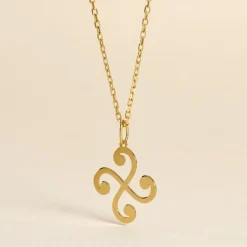 Histoire d'Or Pendentif Cobeia Croix Basque Or Jaune