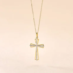 Pendentif Crocetta Or Jaune Oxyde De Zirconium-Histoire d'Or Hot