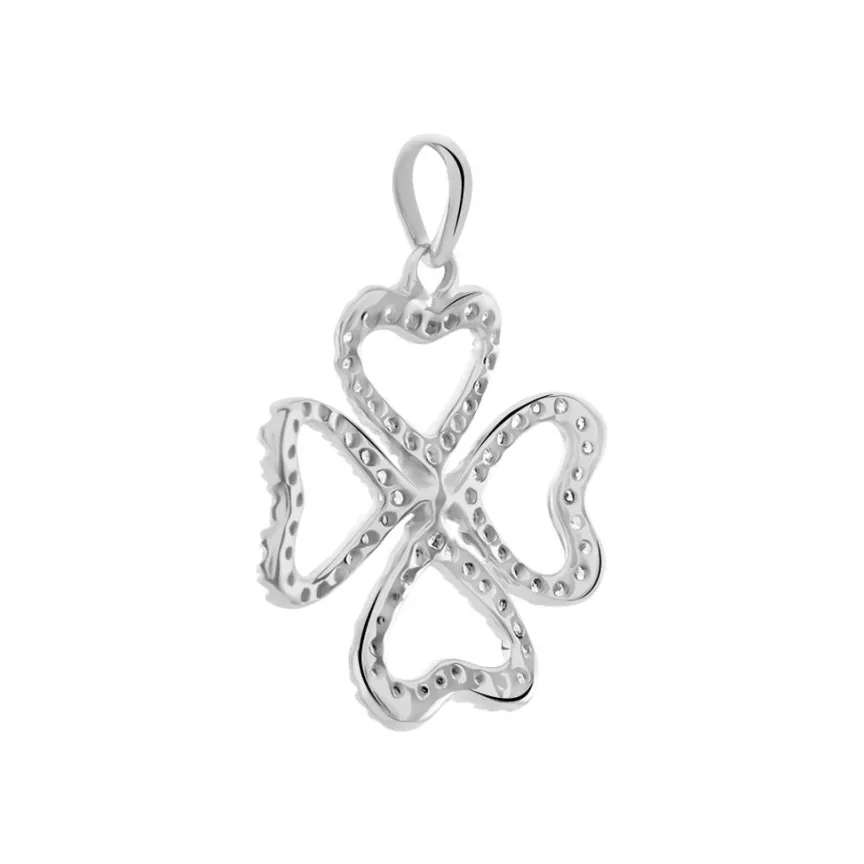 Pendentif Daiki Or Blanc Oxyde De Zirconium-Histoire d'Or Clearance