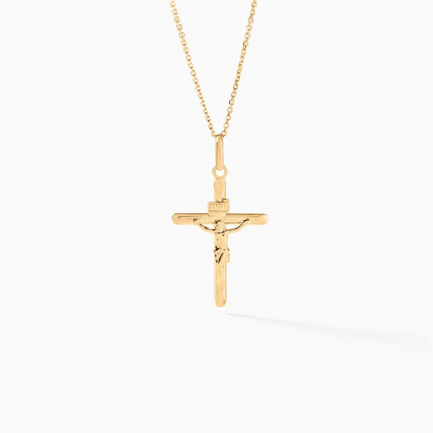 Pendentif Damian Croix Or Jaune-Histoire d'Or New