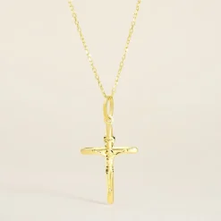 Pendentif Damian Croix Or Jaune-Histoire d'Or New