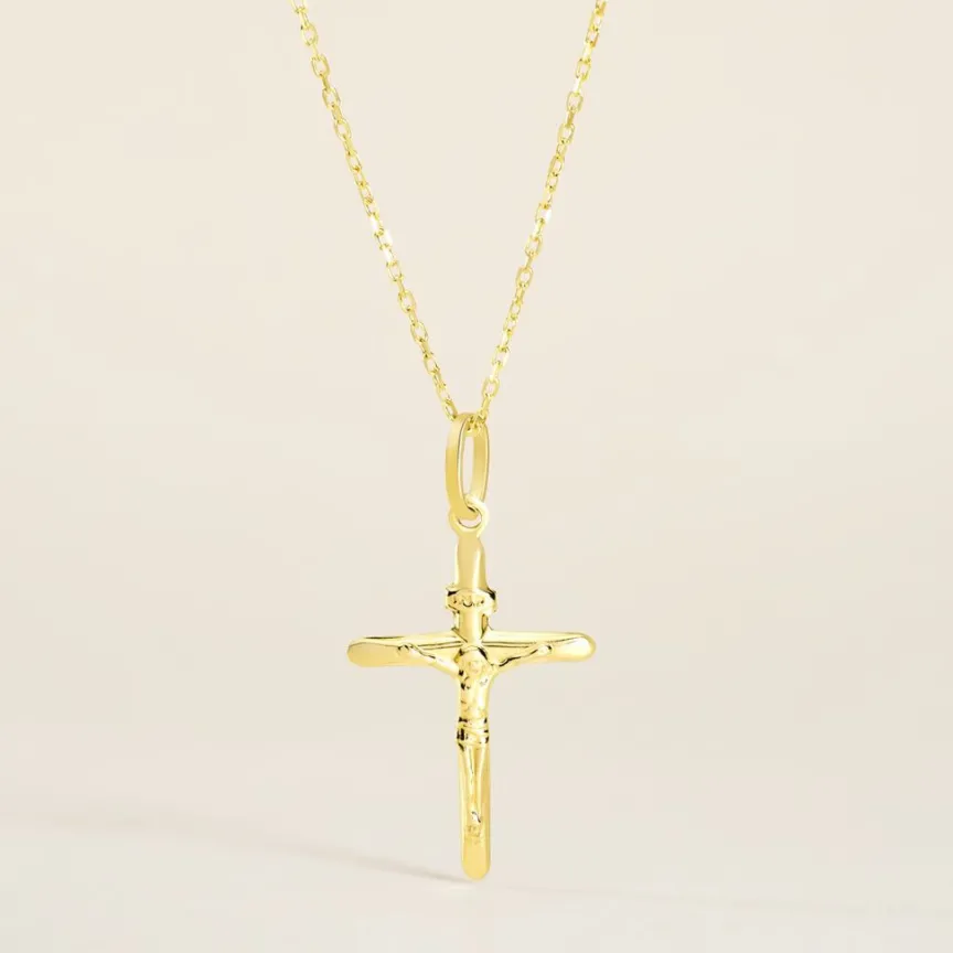 Pendentif Damian Croix Or Jaune-Histoire d'Or New