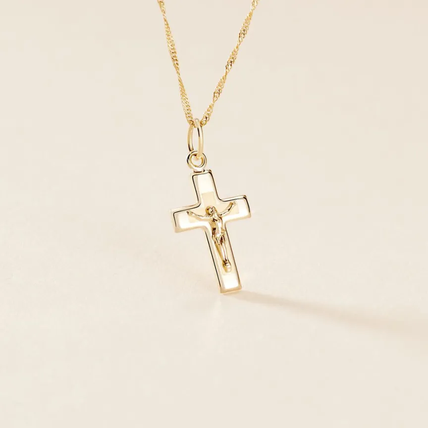 Pendentif Damian Croix Or Jaune-Histoire d'Or Hot