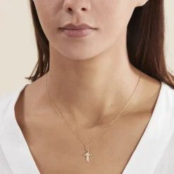 Pendentif Damian Croix Or Jaune-Histoire d'Or Hot