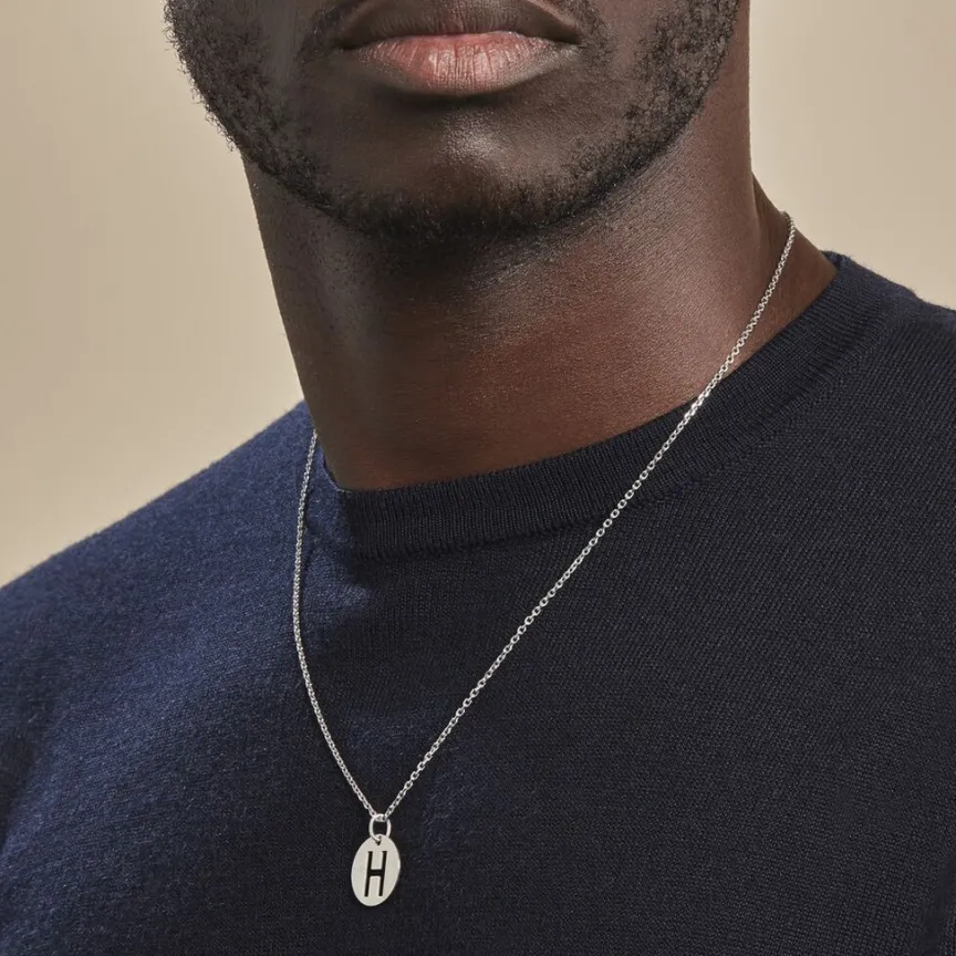 Pendentif Elio H Argent Blanc-Histoire d'Or Online