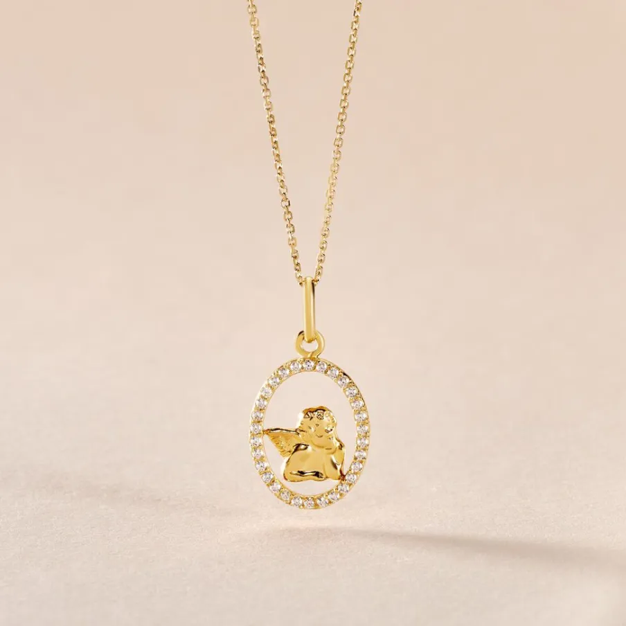 Histoire d'Or Pendentif Engin Or Jaune Oxyde De Zirconium