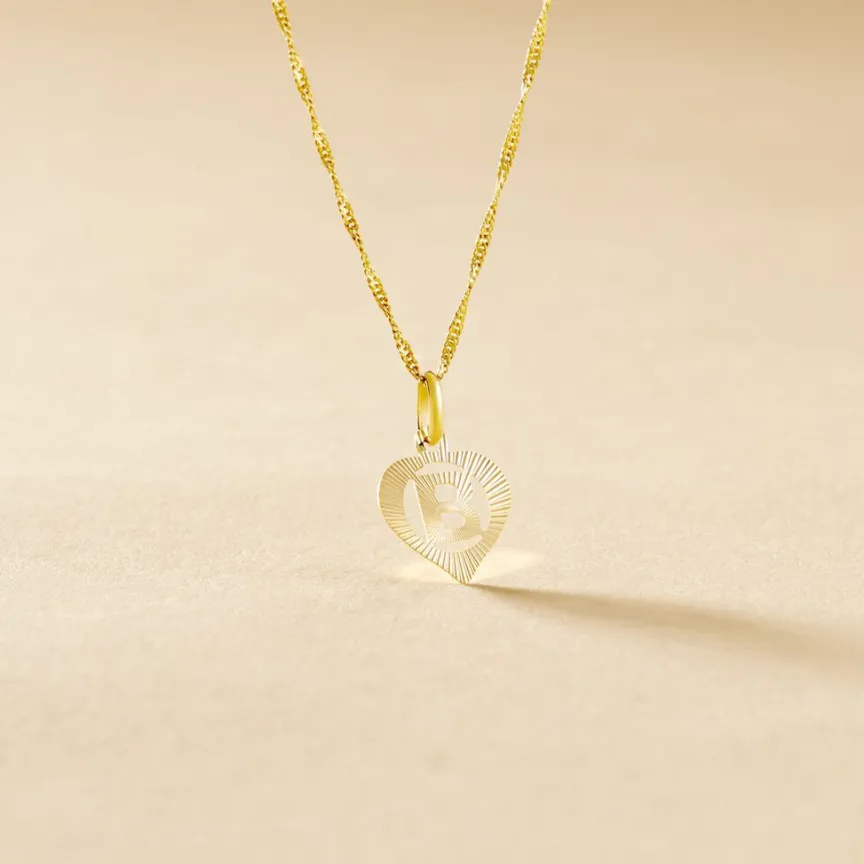 Pendentif Eudocie Coeur Lettre Or Jaune-Histoire d'Or New