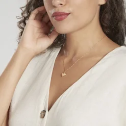 Histoire d'Or Pendentif Eudocie Coeur Mat Et Brillant Or Jaune