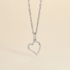 Histoire d'Or Pendentif Eudocie Coeur Strie Or Blanc