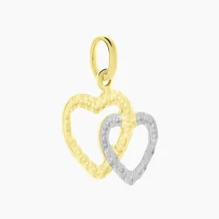 Histoire d'Or Pendentif Eudocie Coeurs Ciseles Or Bicolore