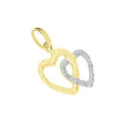 Histoire d'Or Pendentif Eudocie Coeurs Ciseles Or Bicolore