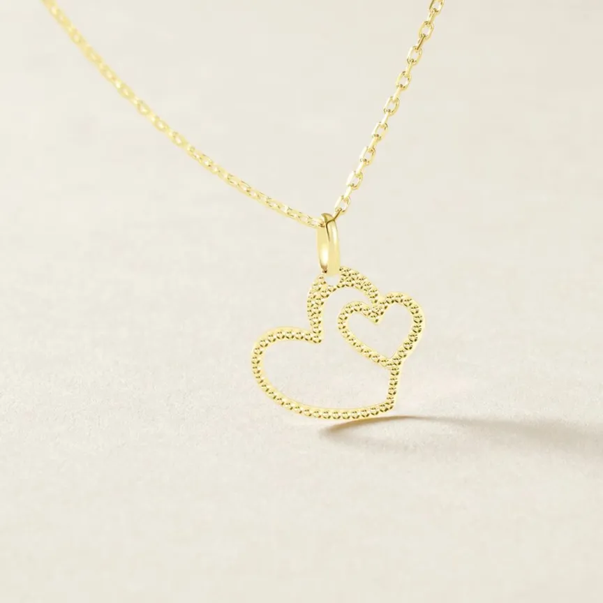 Pendentif Eudocie Coeurs Diamantes Or Jaune-Histoire d'Or Clearance