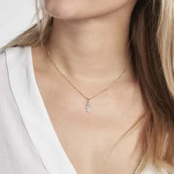 Histoire d'Or Pendentif Fatima Or Jaune Oxyde De Zirconium