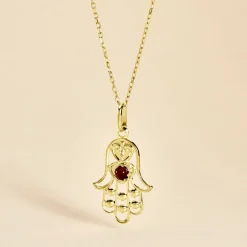 Histoire d'Or Pendentif Fatima Or Jaune Oxyde De Zirconium