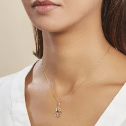 Histoire d'Or Pendentif Fatima Or Jaune Oxyde De Zirconium