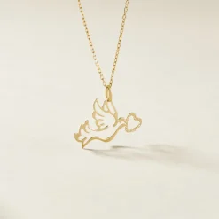 Pendentif Guecha Colombe Et Coeur Or Jaune-Histoire d'Or Best